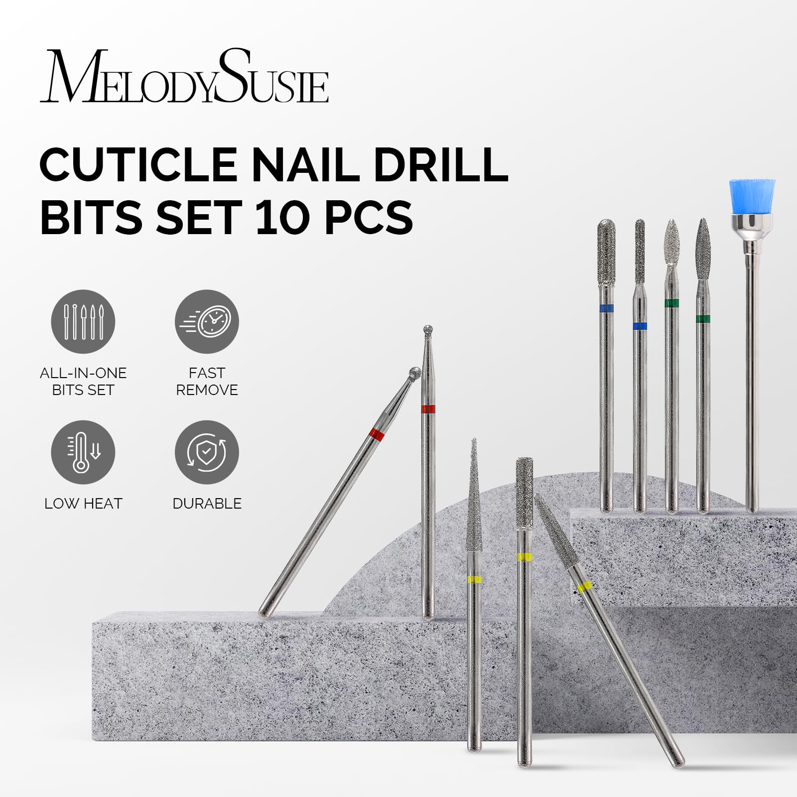 MelodySusie: punta corte cutícula para suavizar bordes y superficie