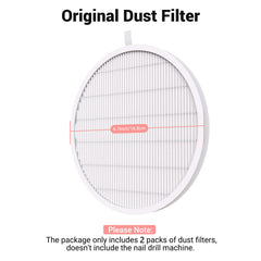 MelodySusie: guía de tamaño del filtro para colector de polvo de uñas, ajuste preciso.