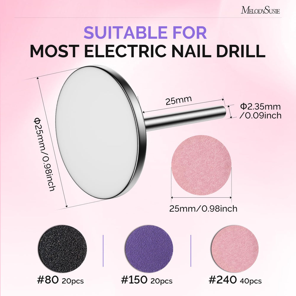 Discos MelodySusie morado 150 grano para alisar uñas y pies.