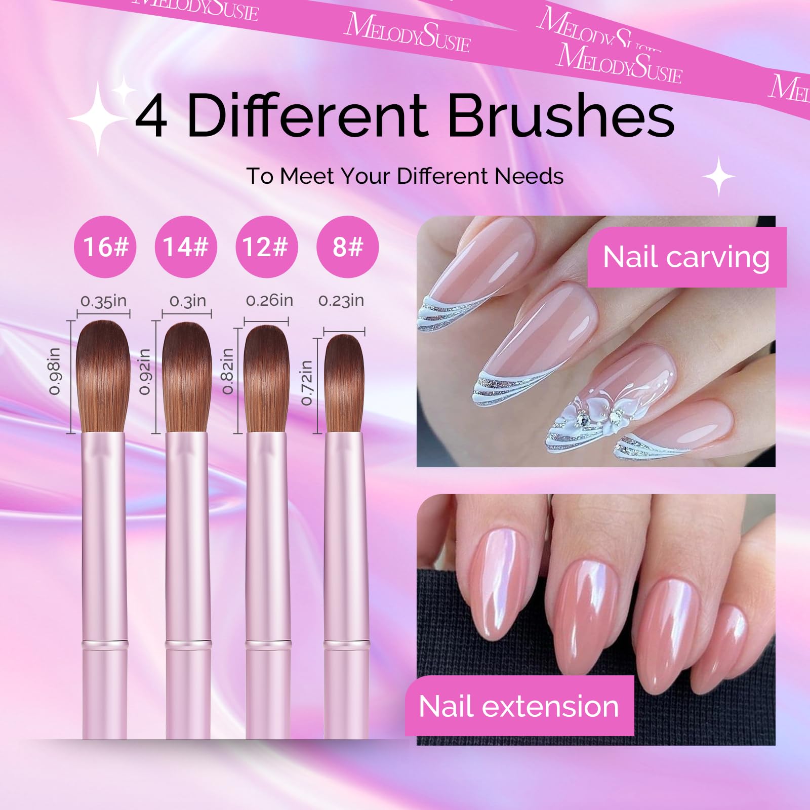 MelodySusie diseno con brillo metalico que resalta en nail art profesional