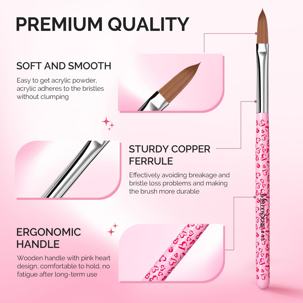 Punta densa MelodySusie mejora la precisión en capas y extensiones de uñas.