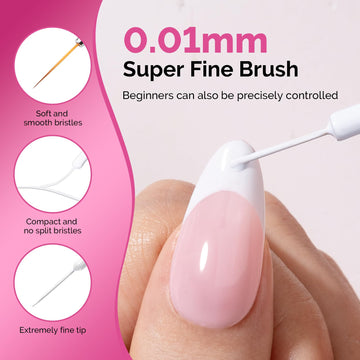Diseño francés con delineador gel blanco MelodySusie para uñas limpias.
