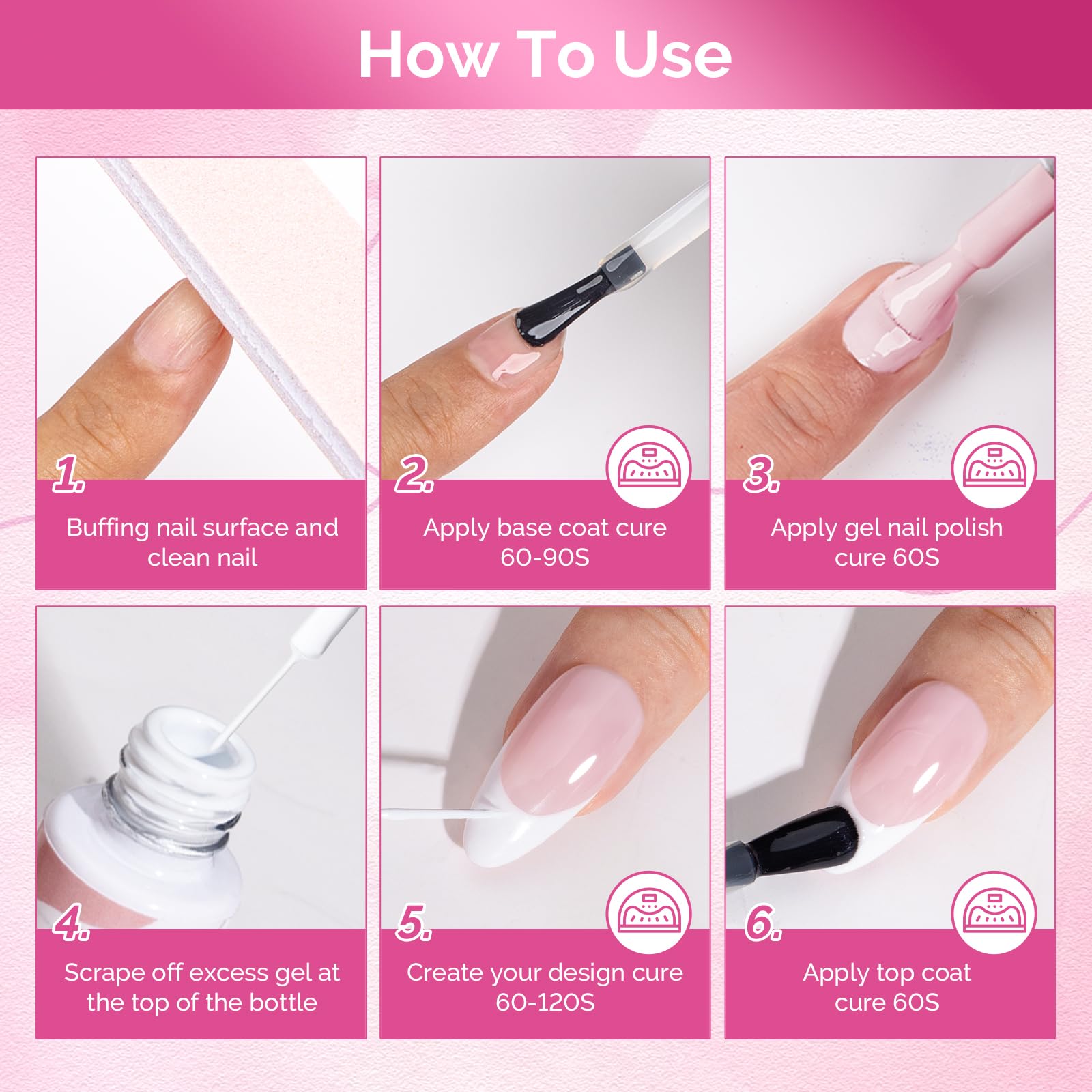 Duración de varias semanas con delineador gel blanco MelodySusie y base/top coat.