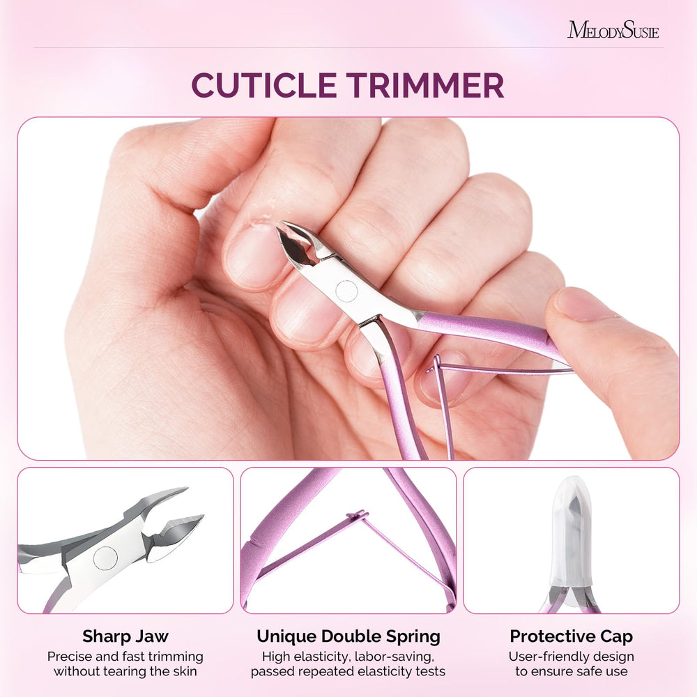 Melodysusie empuja cuticulas doble extremo: empuja suavemente y cuida la cutícula