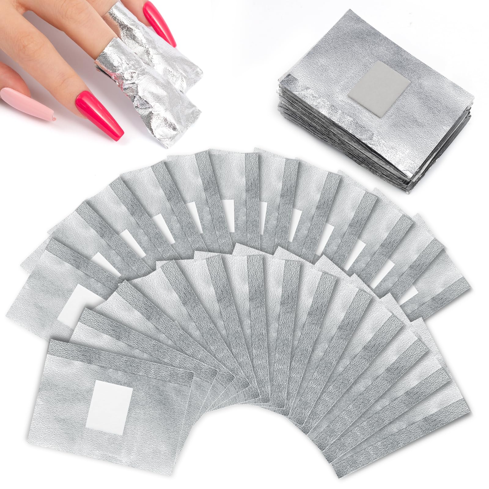 MelodySusie envolturas de aluminio para uñas, se adaptan a uñas grandes para desmaquillar.
