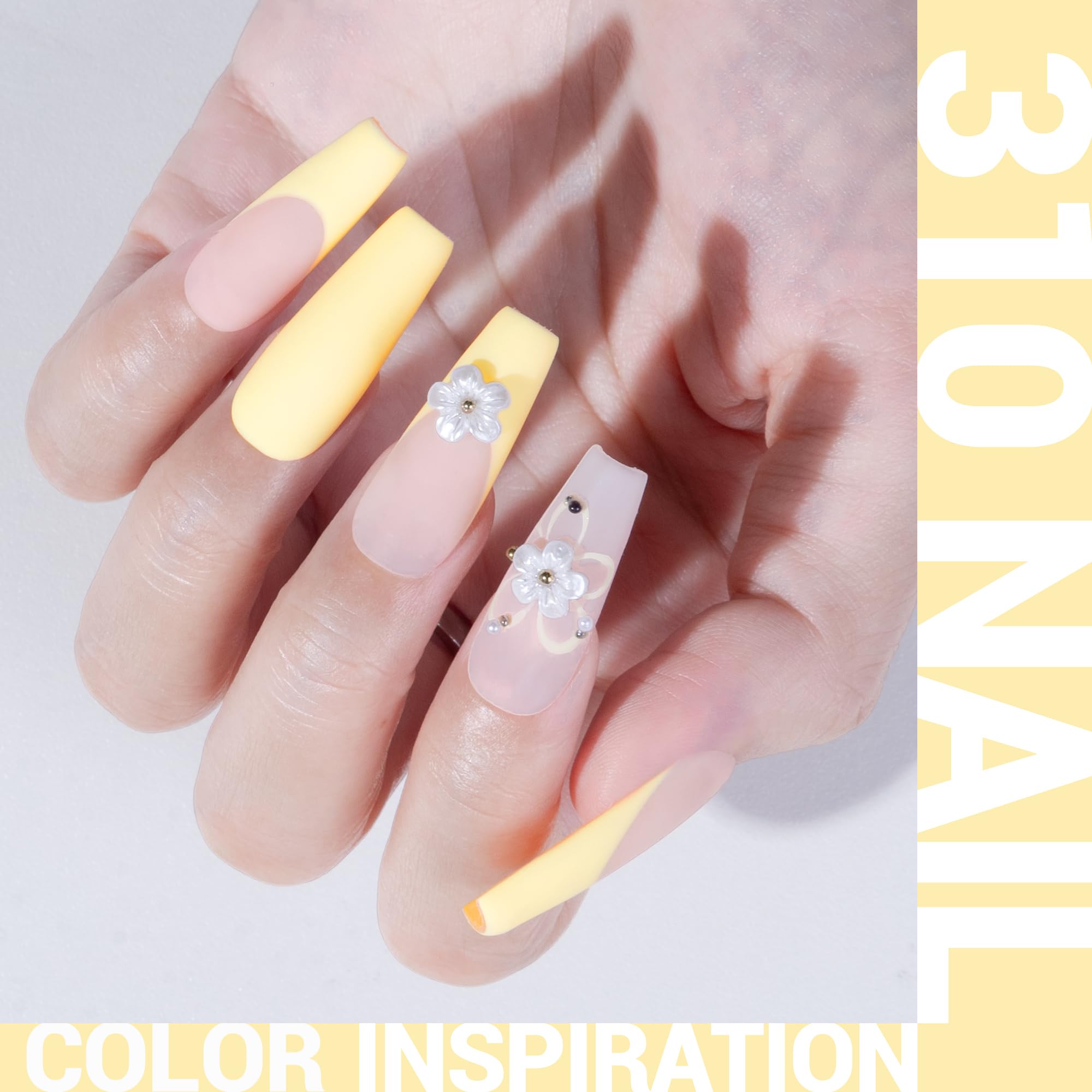MelodySusie esmalte gel amarillo espeso muestra color pastel para looks de temporada