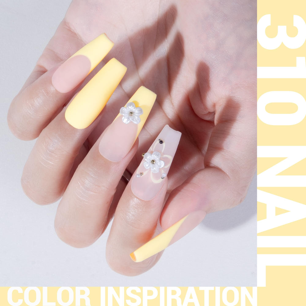 MelodySusie esmalte gel amarillo espeso muestra color pastel para looks de temporada