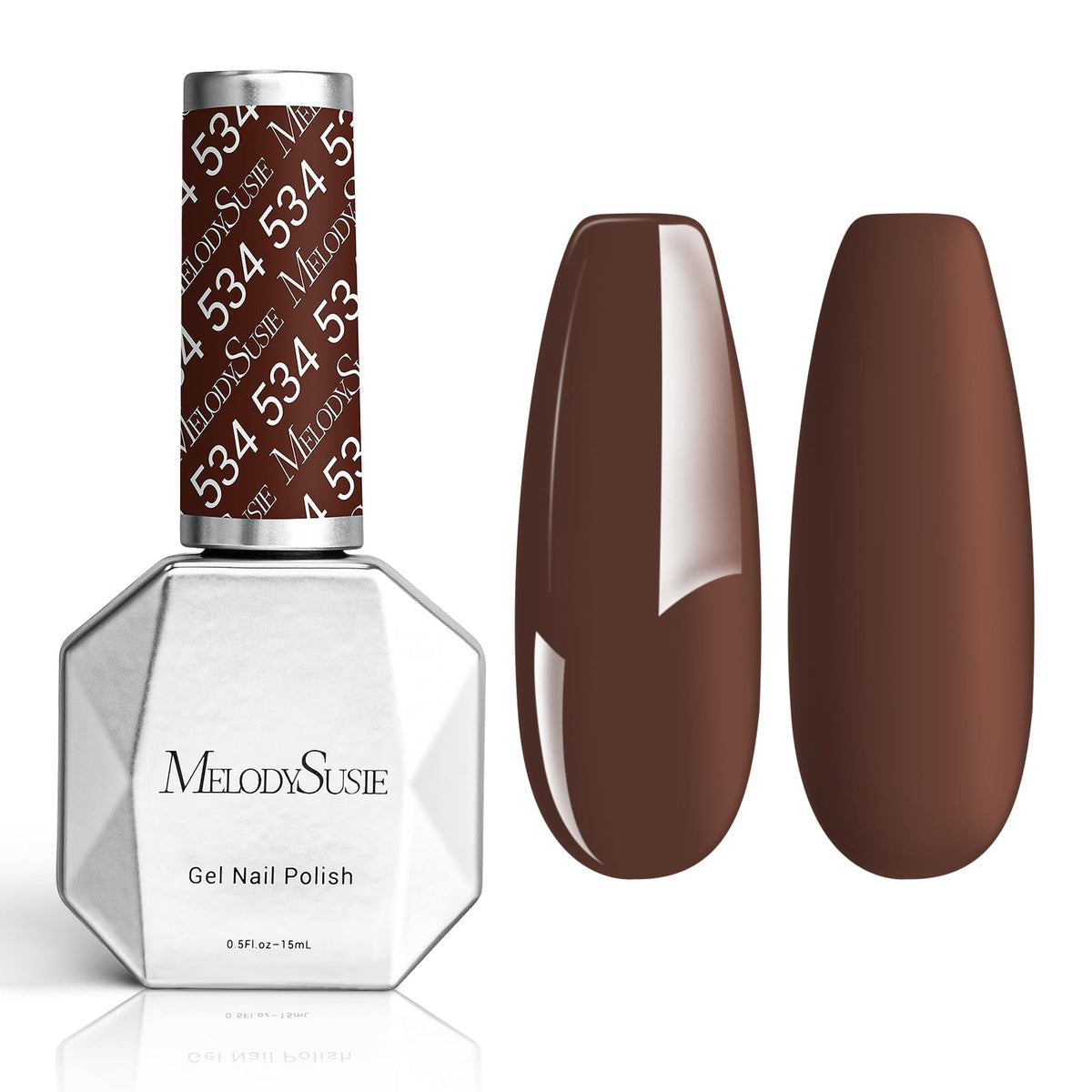 MelodySusie Esmalte gel marrón americano en botella, cobertura uniforme y duradera.