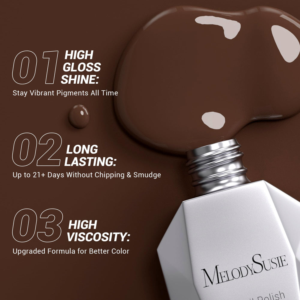 MelodySusie Esmalte gel con brocha ergonómica, aplicación precisa.