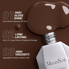 MelodySusie Esmalte gel con brocha ergonómica, aplicación precisa.