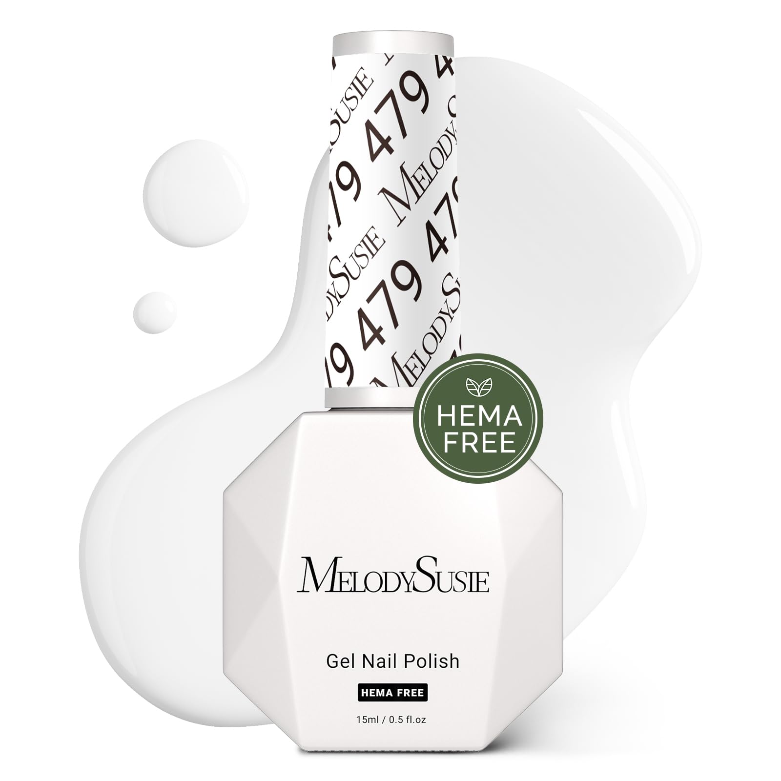 MelodySusie esmalte de gel libre de HEMA en tono blanco espeso.