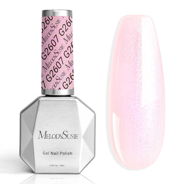 MelodySusie Esmalte gel rosa perla con brillo para uñas duraderas