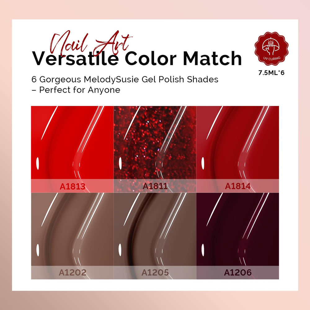 MelodySusie esmalte gel glitter burdeos para uñas deslumbrantes