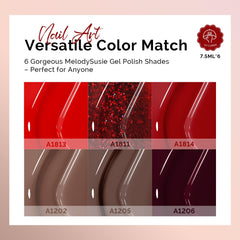 MelodySusie esmalte gel glitter burdeos para uñas deslumbrantes
