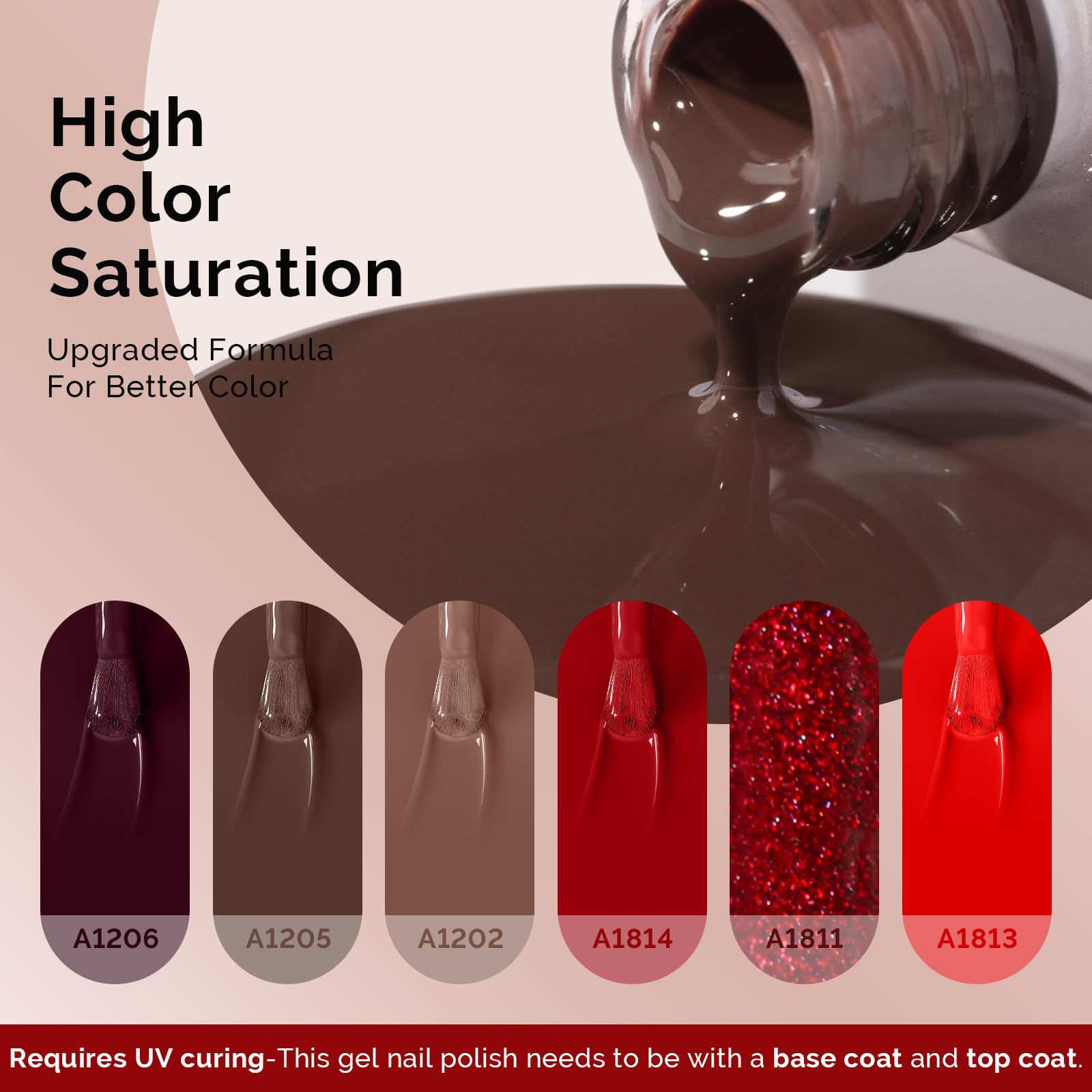 MelodySusie esmalte gel marrón claro para uñas elegantes