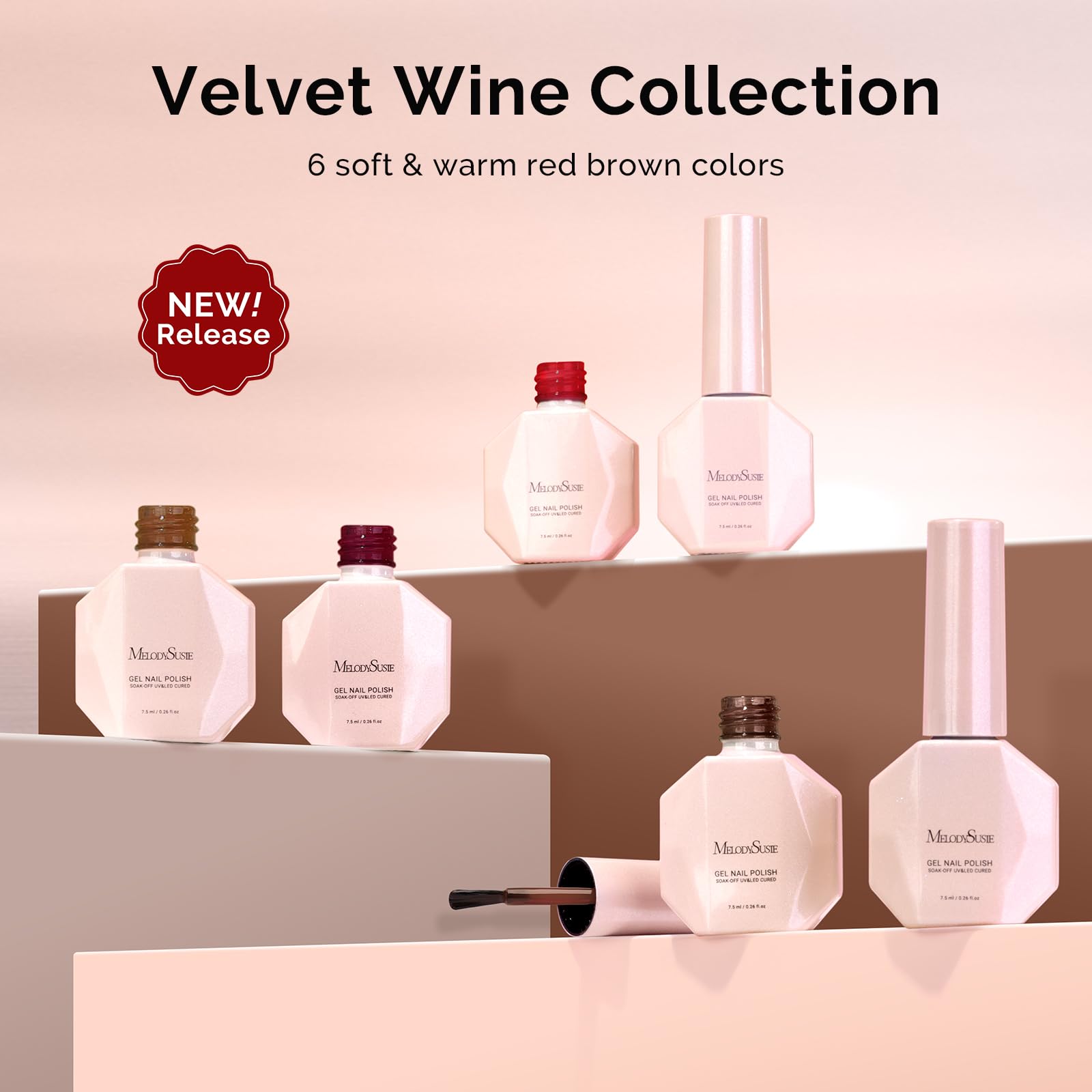 MelodySusie esmalte gel nude de tono cálido para uñas discretas