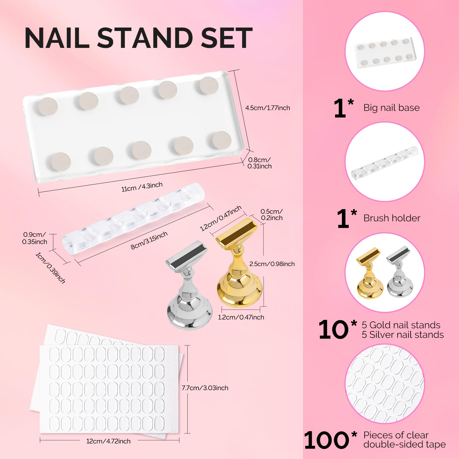 MelodySusie exhibe y seca diseños de uñas con este sistema estable.