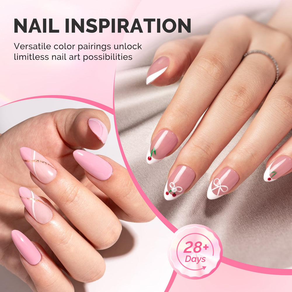 MelodySusie extensión de uñas para mayor longitud y forma definida.