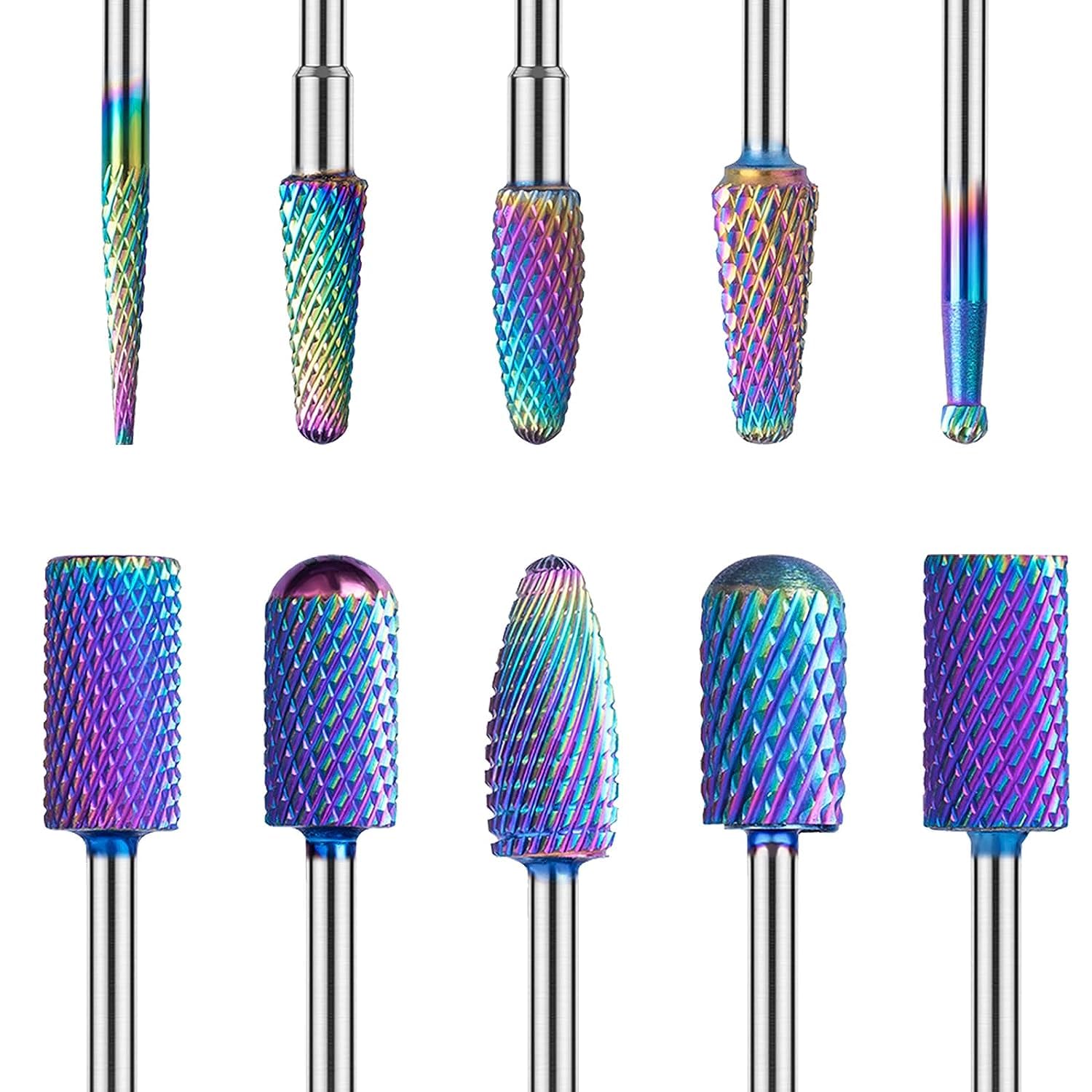MelodySusie forets tungstène 10 pièces – ensemble polyvalent pour préparation des ongles