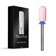 MelodySusie fresa cerámica para uñas con barril grande, punta redonda, ideal para contornear gel.