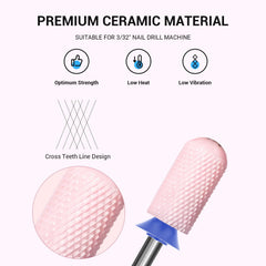 MelodySusie fresa cerámica uñas con superficie suave, protege cutículas durante limado.