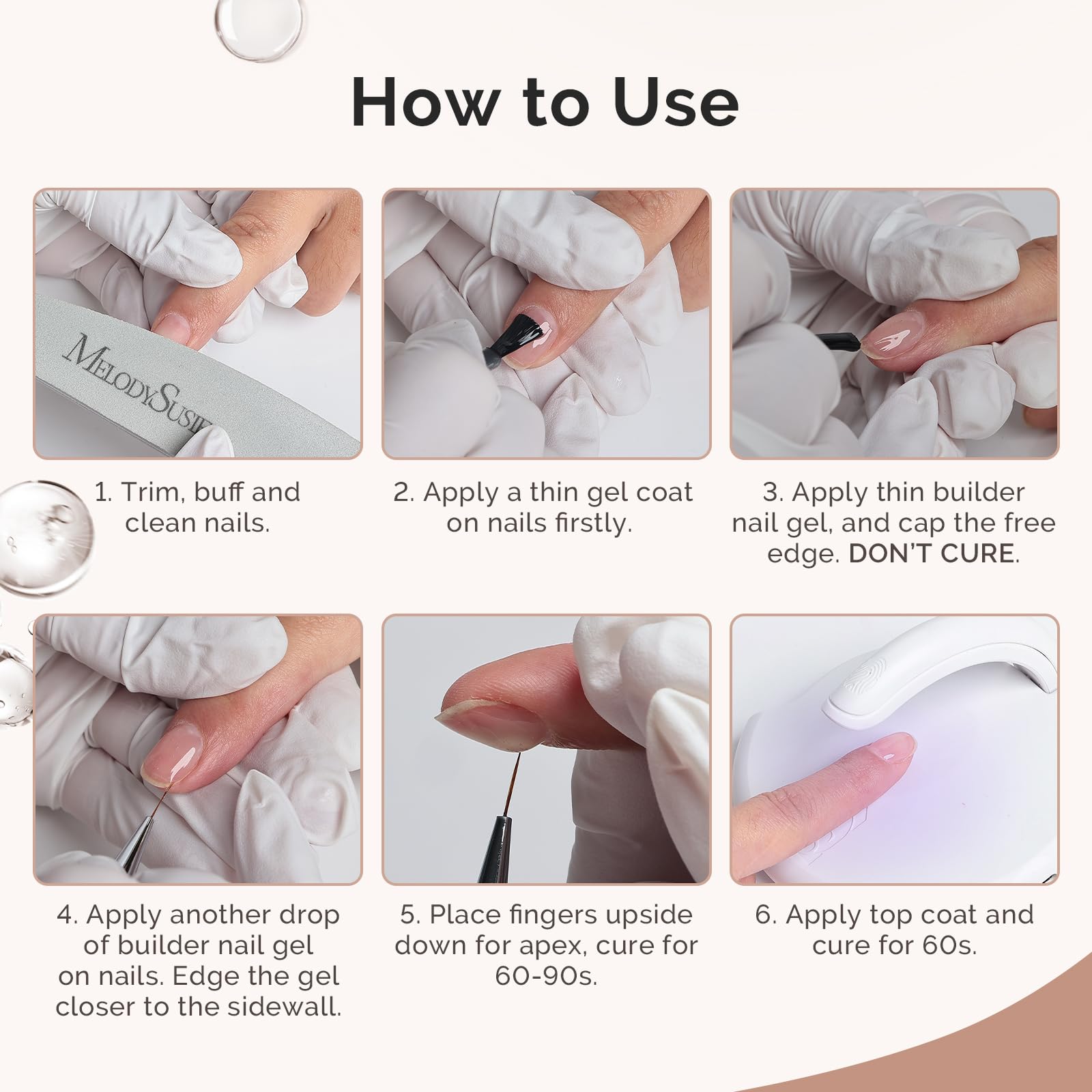 MelodySusie gel de uñas 0.5 onzas, fácil de almacenar.