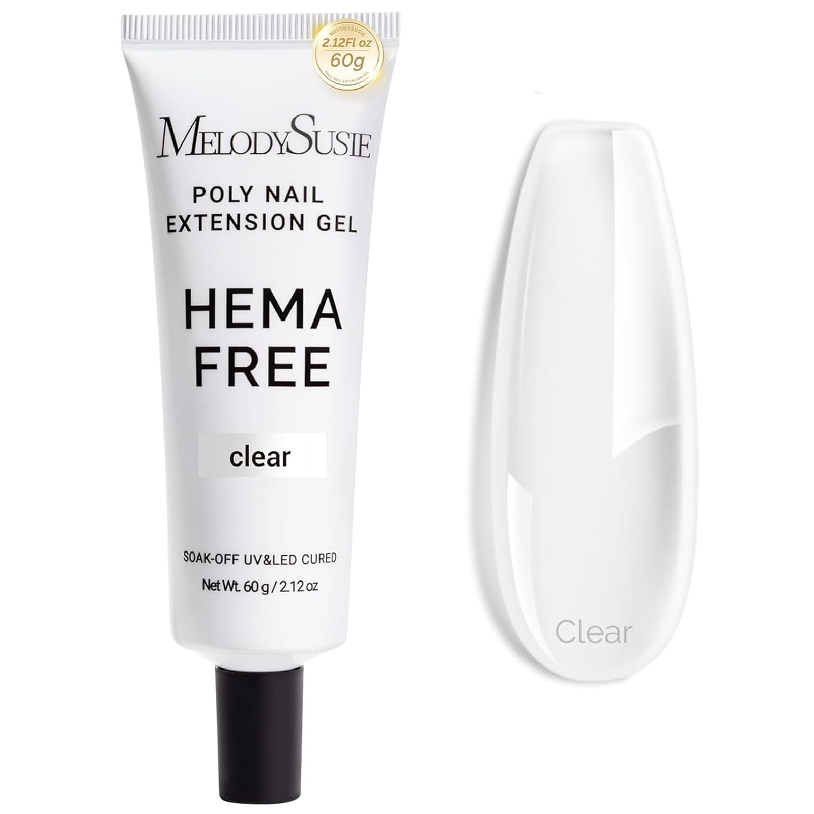 MelodySusie gel poligel 60g libre de HEMA para uñas fuertes y seguras.
