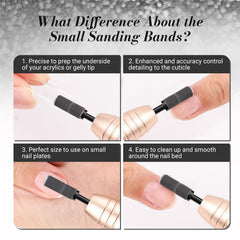 MelodySusie bandas con grano 120-180-240 para preparar y pulir uñas con control.
