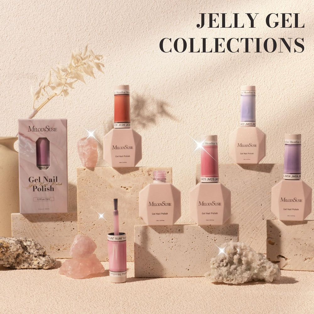 MelodySusie Jeweliver Jelly Gel Polish seguro para uso en casa con resultados profesionales.