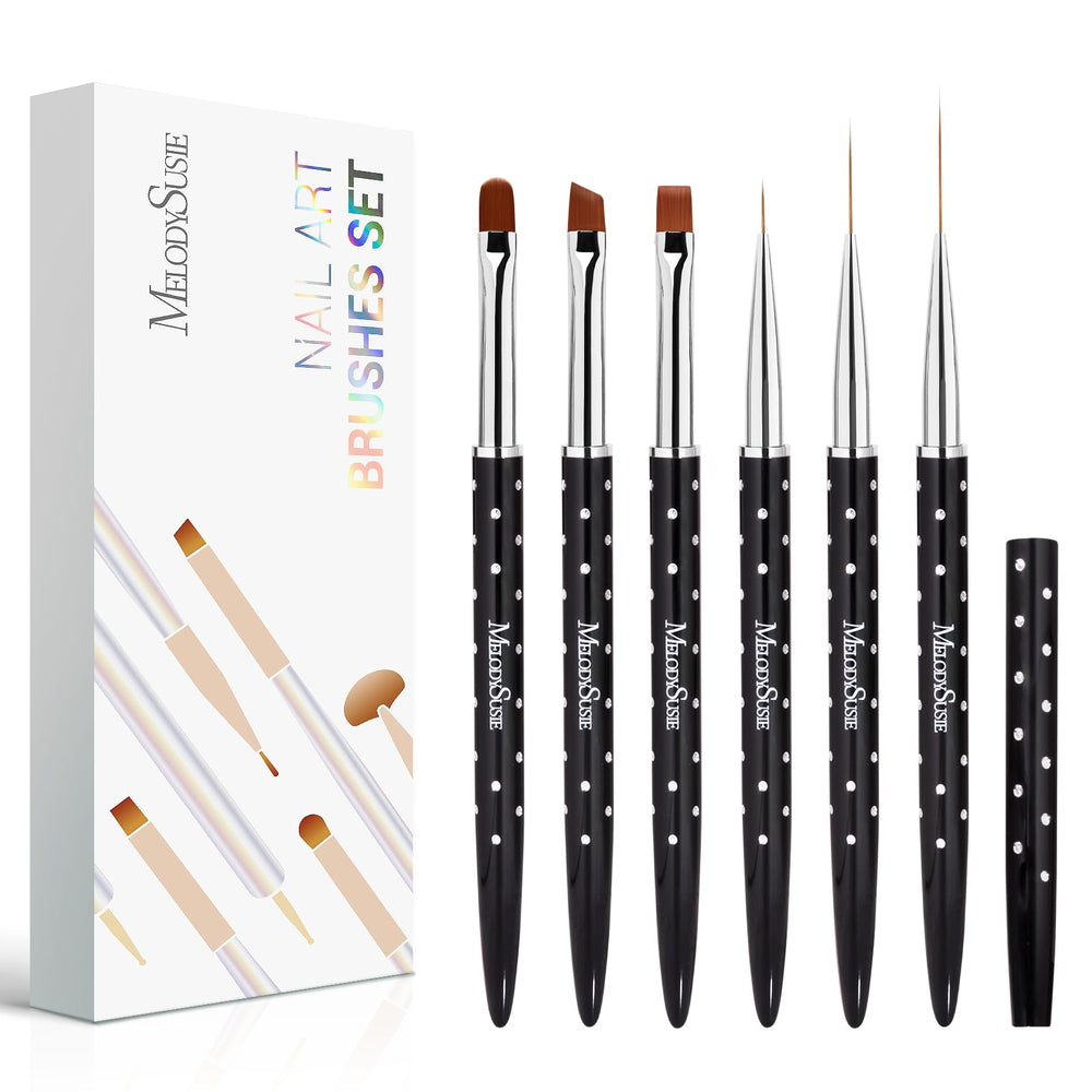 MelodySusie: juego de 6 brochas para uñas, diseño preciso en casa.