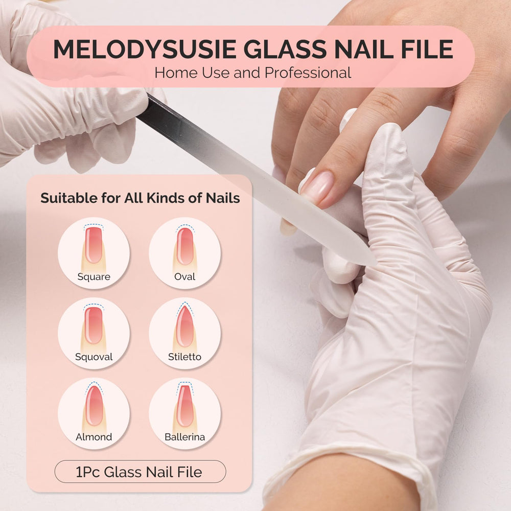 Kit MelodySusie de 4 limas de cristal para uñas en casa o en el salón