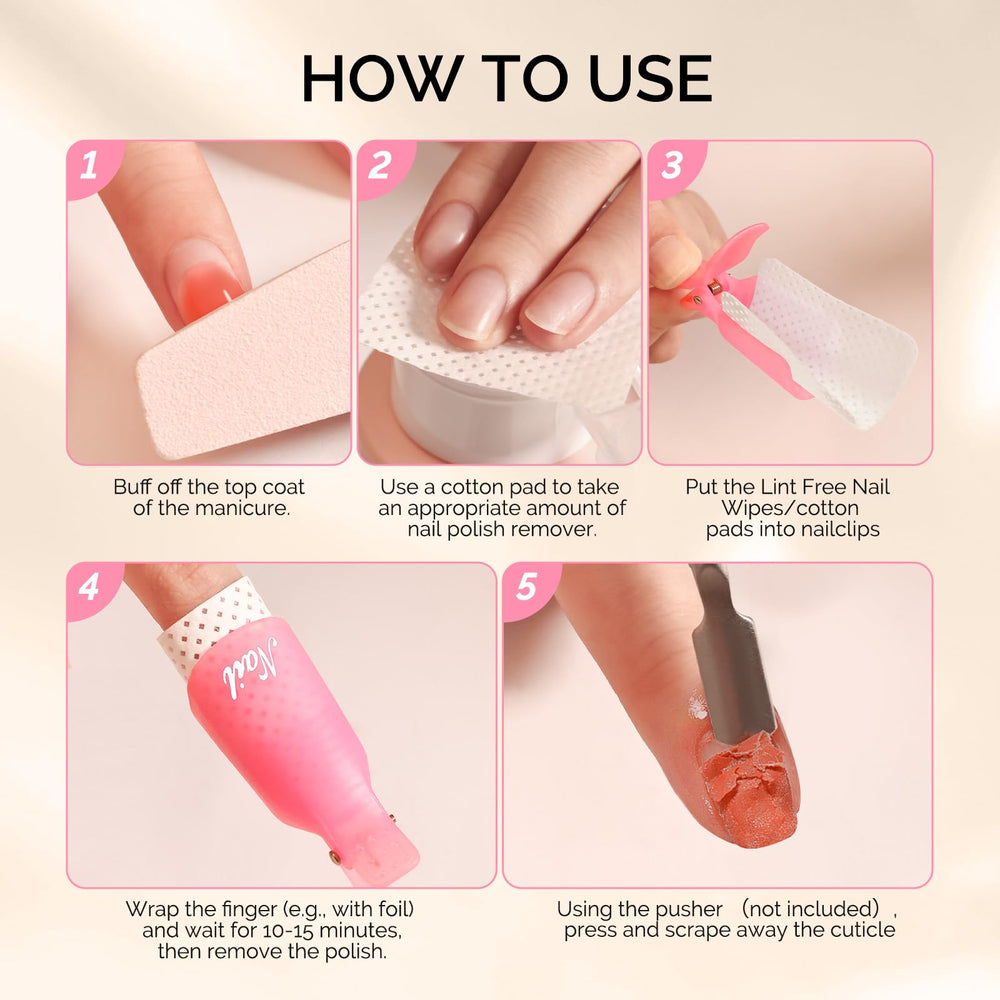 MelodySusie kit completo para remover esmalte, ideal para casa o salón