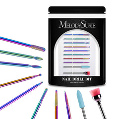 MelodySusie kit taladro uñas 10 piezas para limar y remover uñas