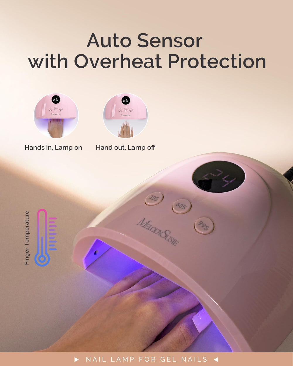 MelodySusie lámpara con sensor inteligente que activa al introducir las manos, ahorro de energía.