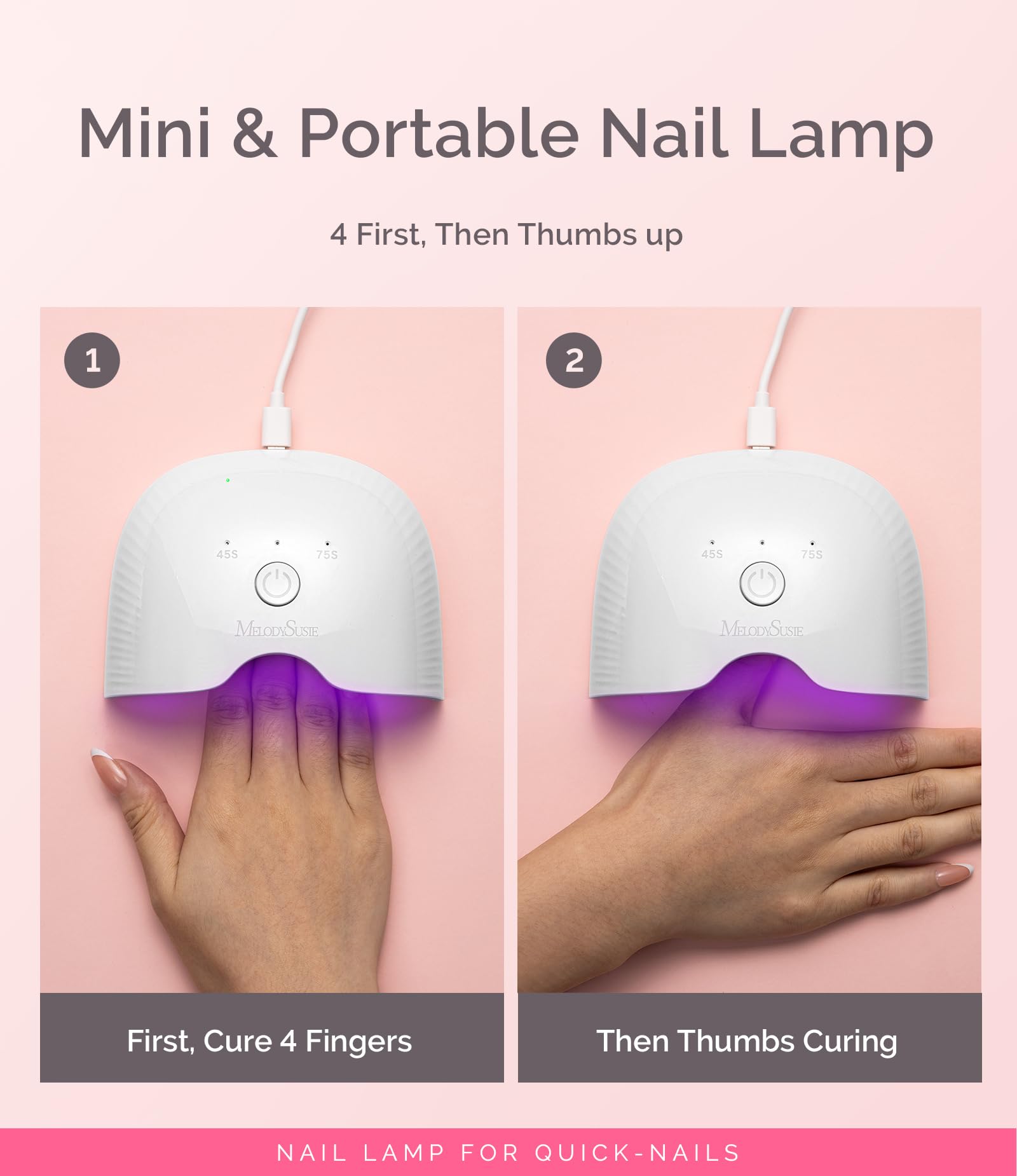 MelodySusie lampara UV mini, dimensiones compactas para ocupar poco espacio