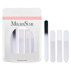 MelodySusie: lima de cristal para uñas, largo doble cara, borde 360 grano para forma suave