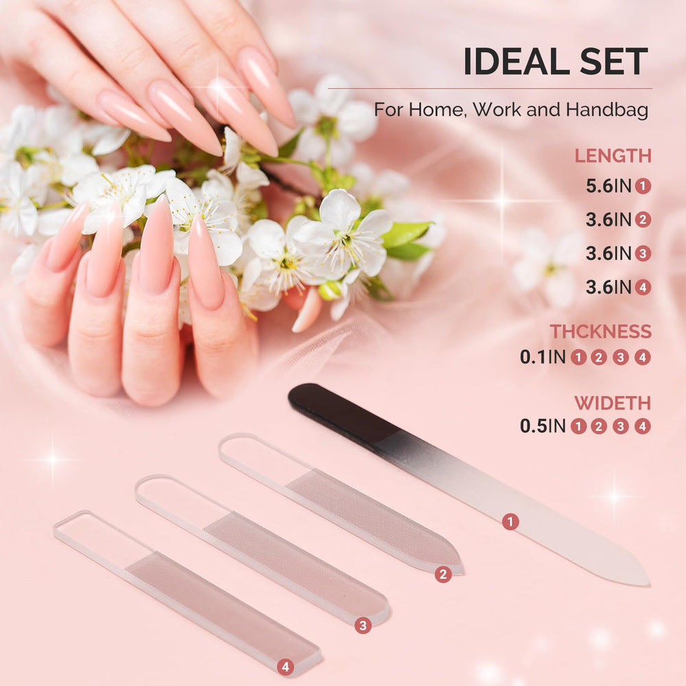 Lima de cristal MelodySusie para uñas naturales, pulido suave y acabado limpio