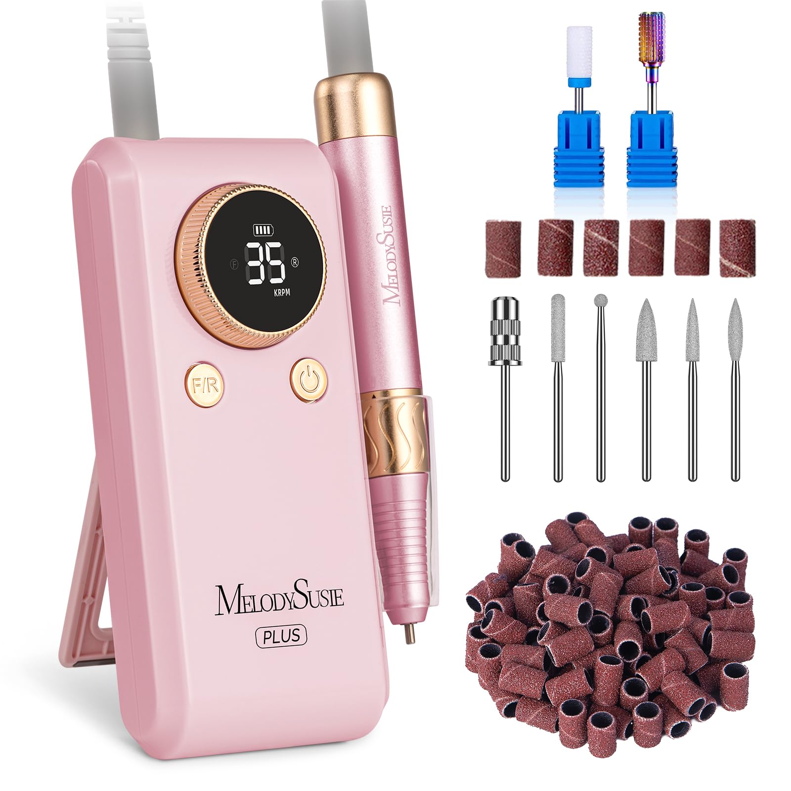 MelodySusie lima de uñas con enganche de cinturón 2-en-1 para uso cómodo.