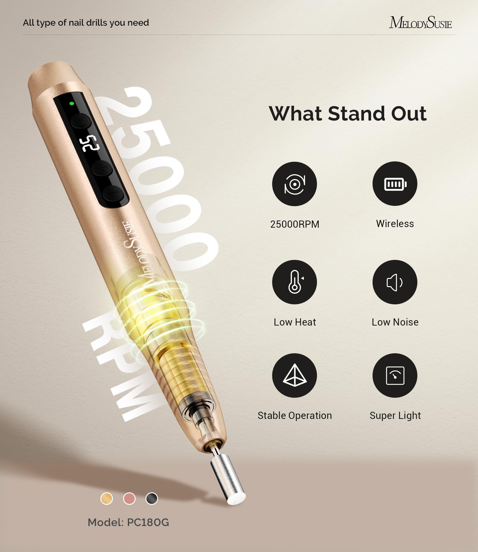 MelodySusie diseño ergonómico y compacto para uso cómodo