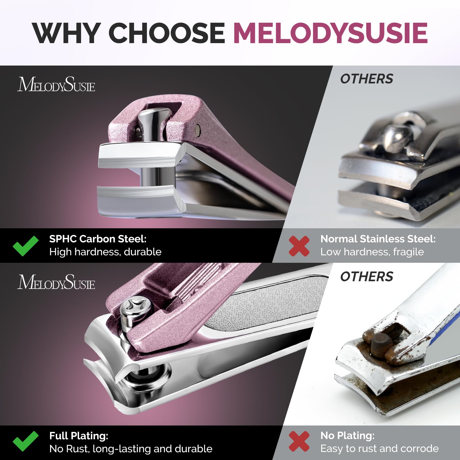 MelodySusie lima de vidrio 4 en 1 para pulir uñas.