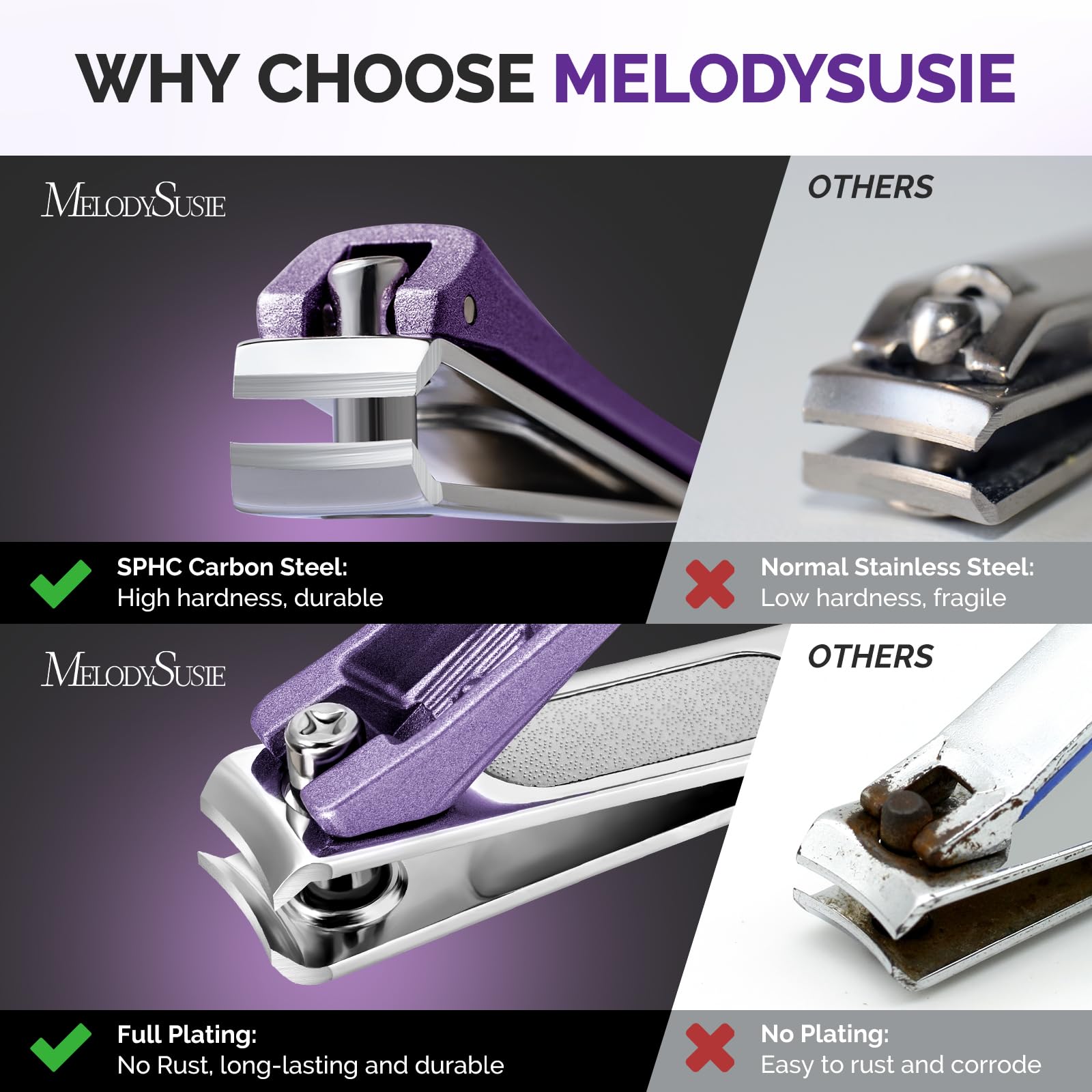 MelodySusie lima de vidrio para un acabado suave.