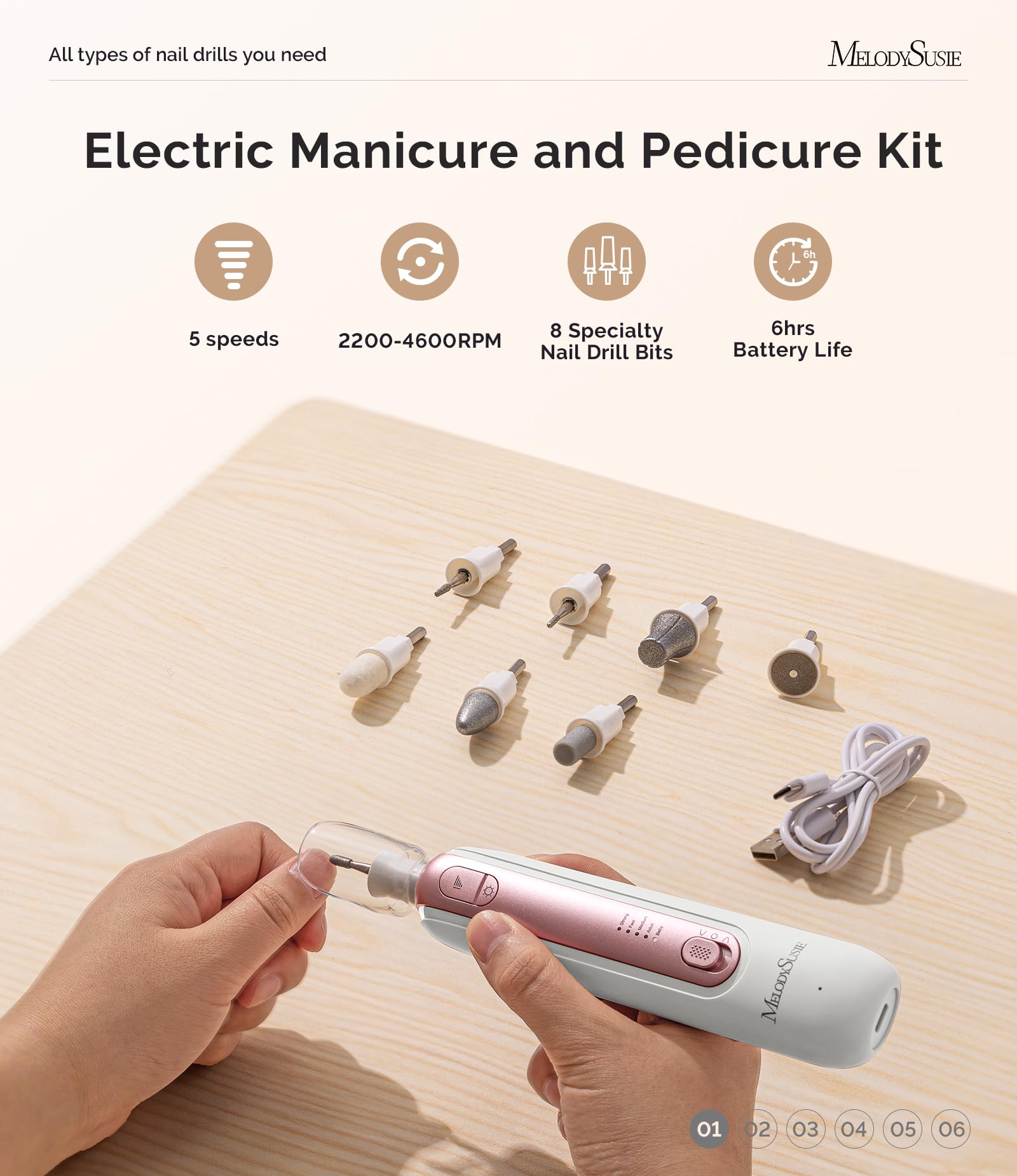 MelodySusie luz LED 360 para ver áreas de uñas con claridad y precisión.