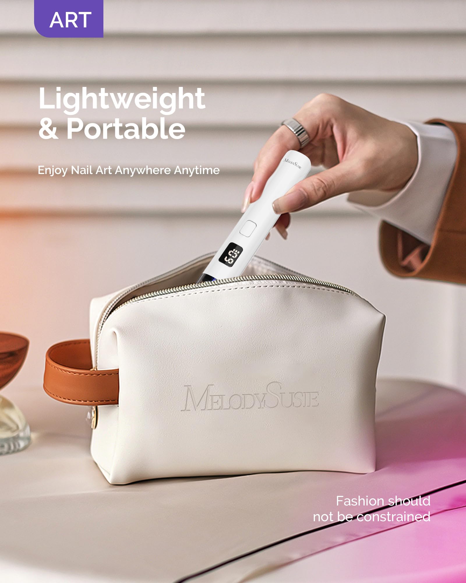 MelodySusie, luz UV de mano con protección ocular para sesiones más seguras.