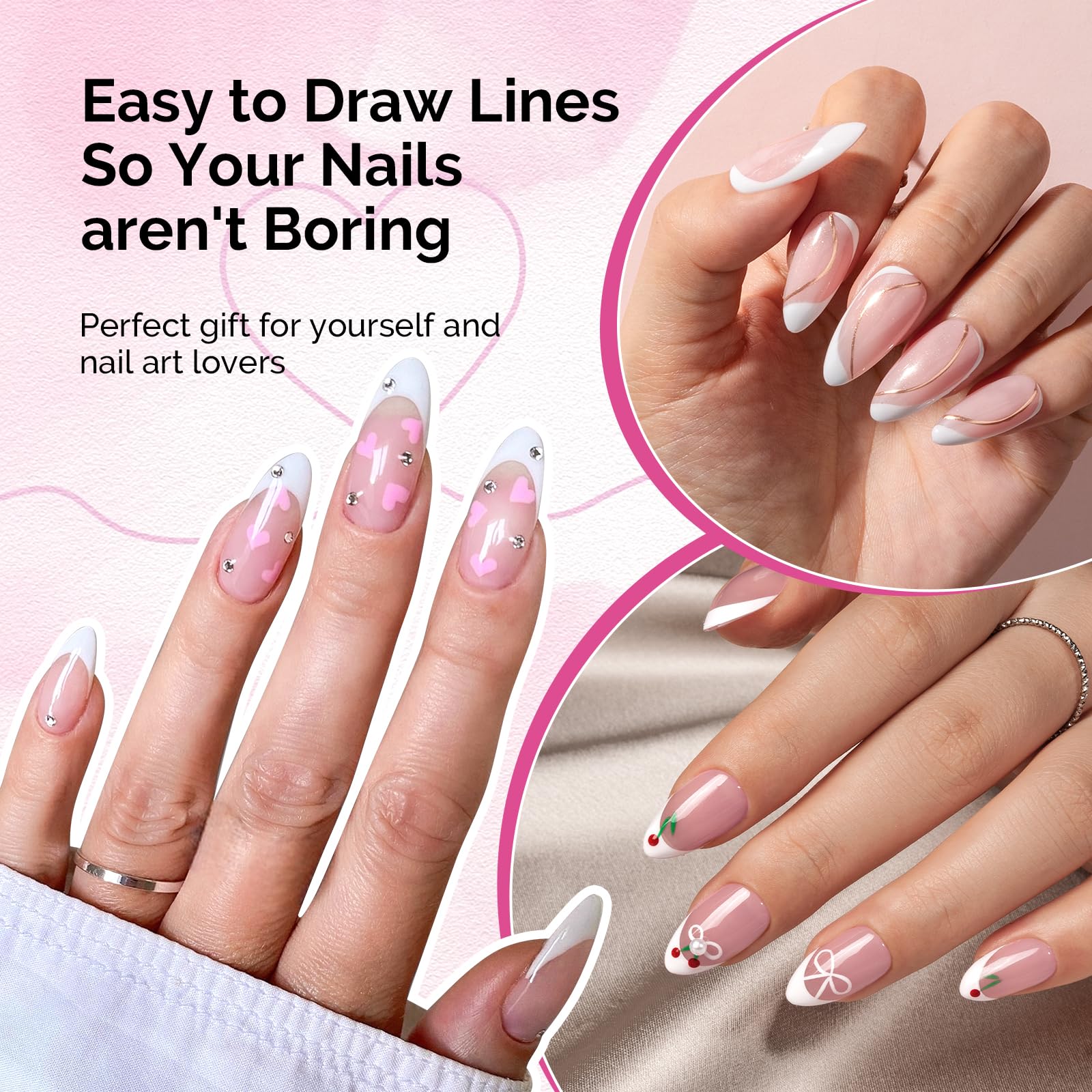 Manicura DIY en casa con delineador gel blanco MelodySusie.