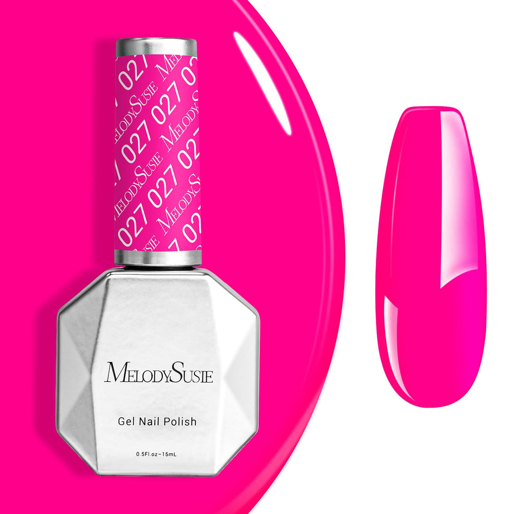 MelodySusie Neon Pink Gel Esmalte: botella brillante para uñas