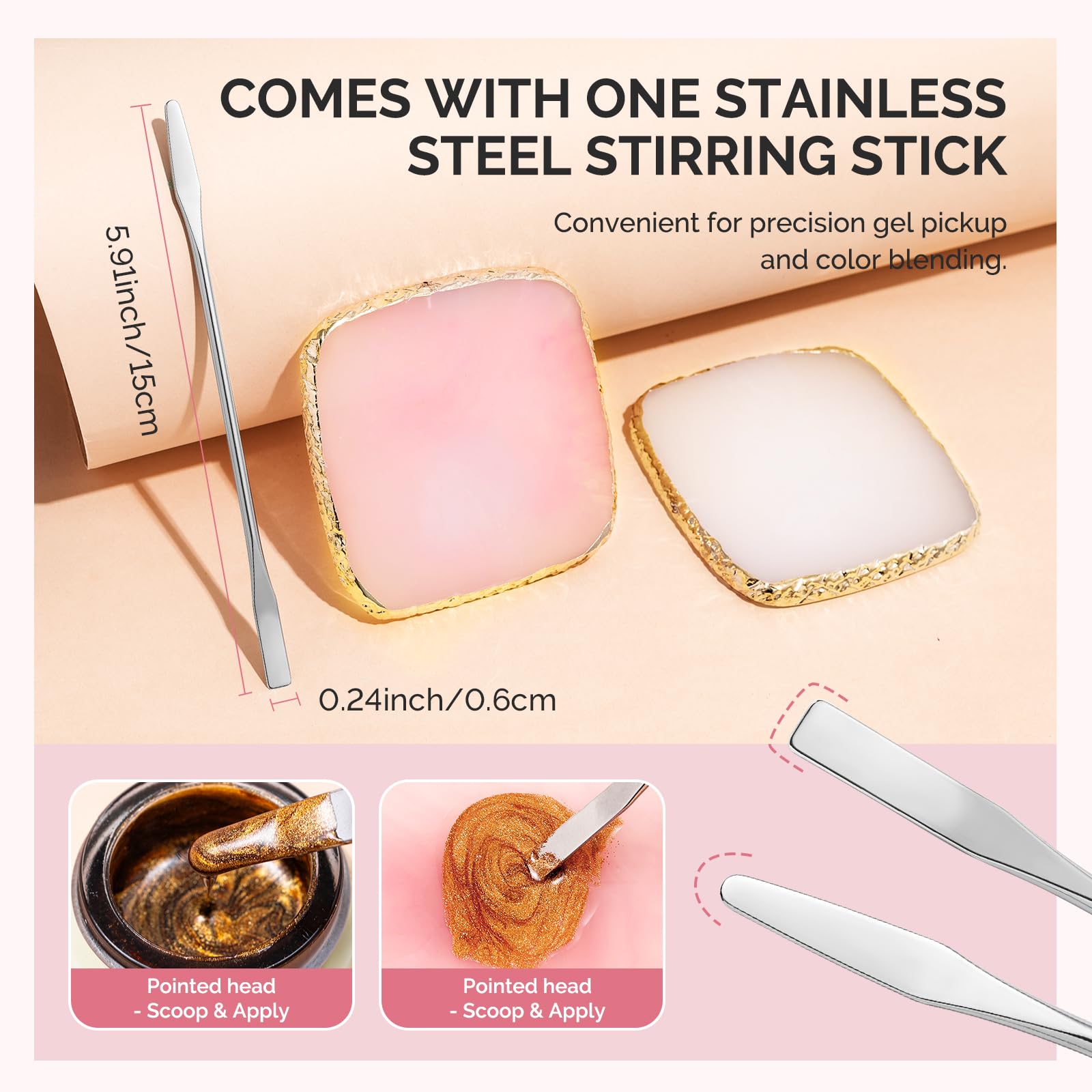 MelodySusie paleta amplia permite mezclar geles y pigmentos con comodidad.