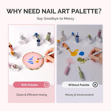 MelodySusie paleta resina arte uñas, espacio grande para mezclar colores con facilidad.