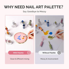 MelodySusie paleta resina arte uñas, espacio grande para mezclar colores con facilidad.