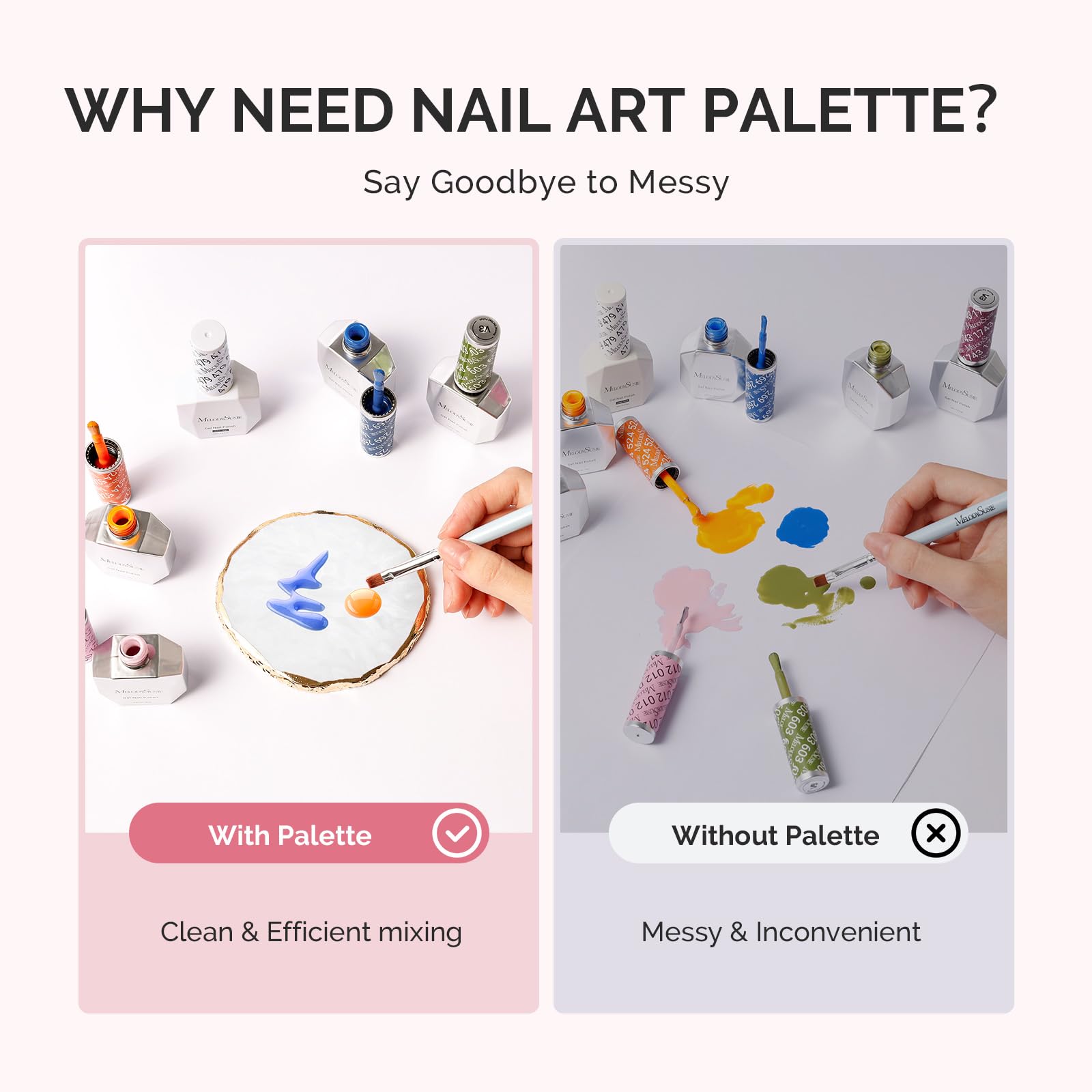 MelodySusie paleta en resina, ideal para mezclar gel y acrílico con control