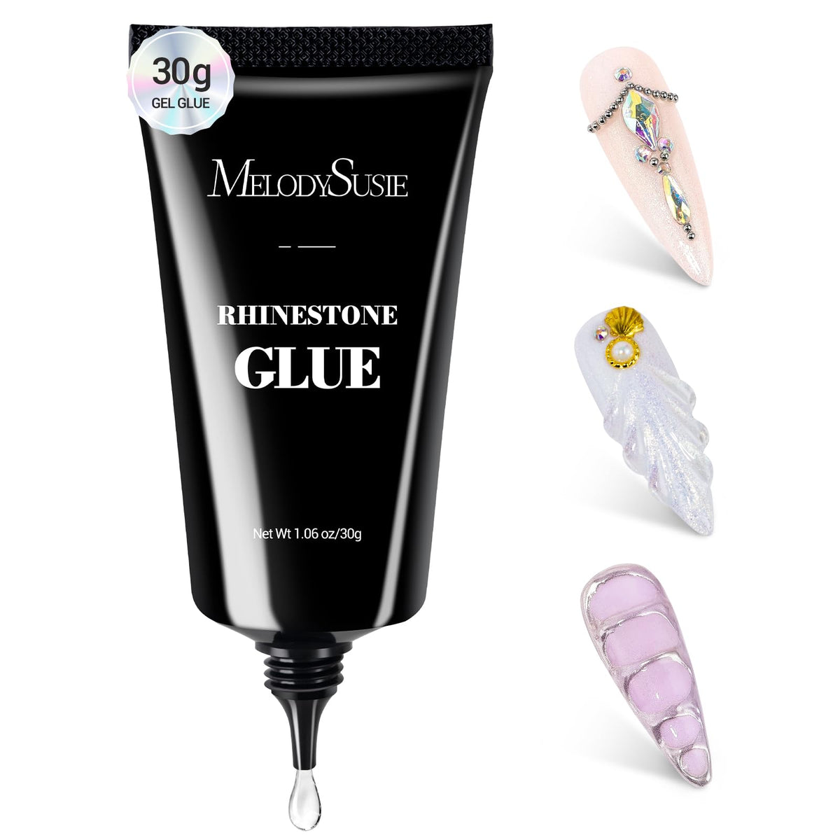 MelodySusie pegamento gel pedrería: fijación duradera para uñas decoradas